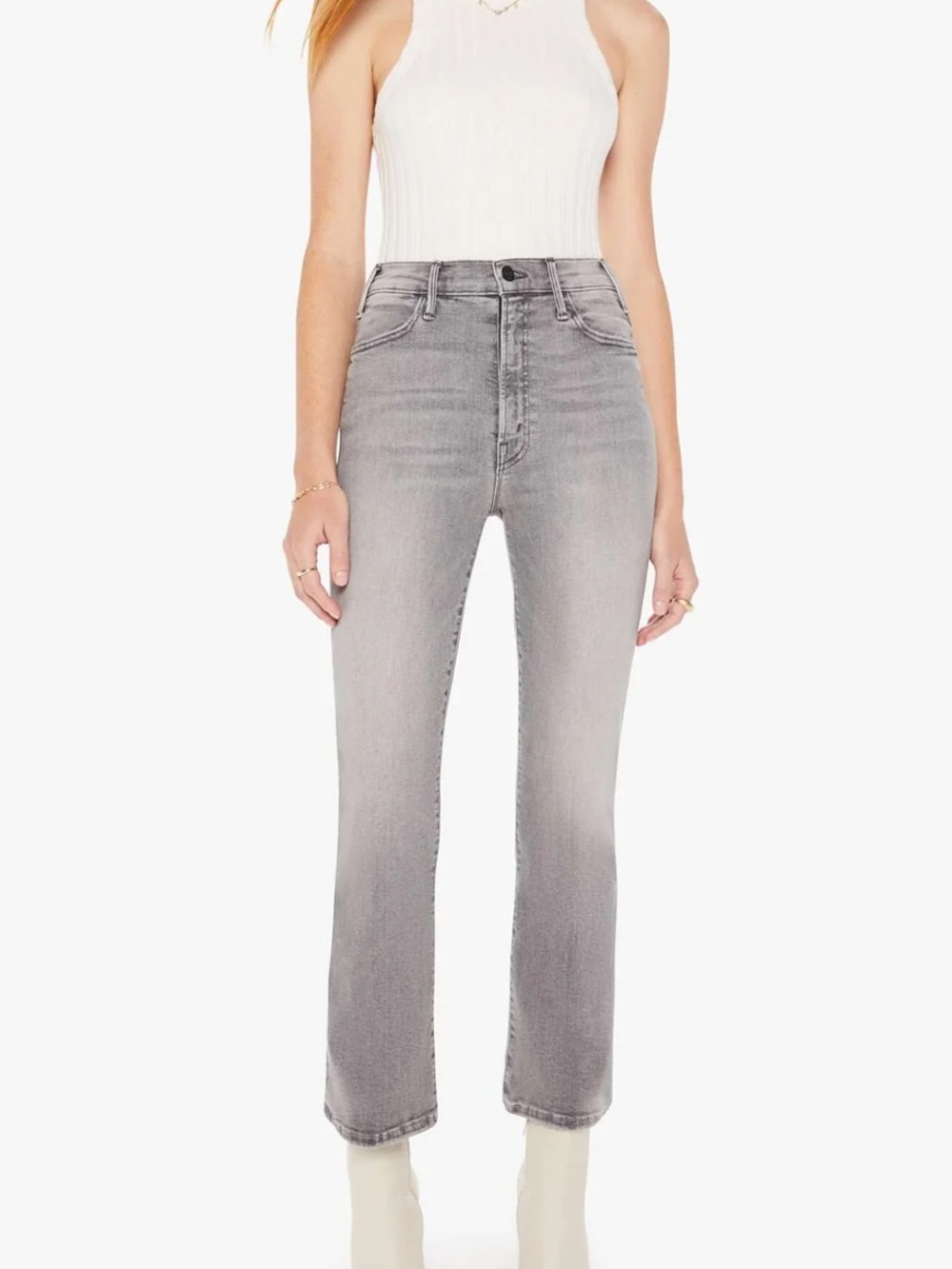 MOTHER Straight Ankle Jeans - Barely There Wash